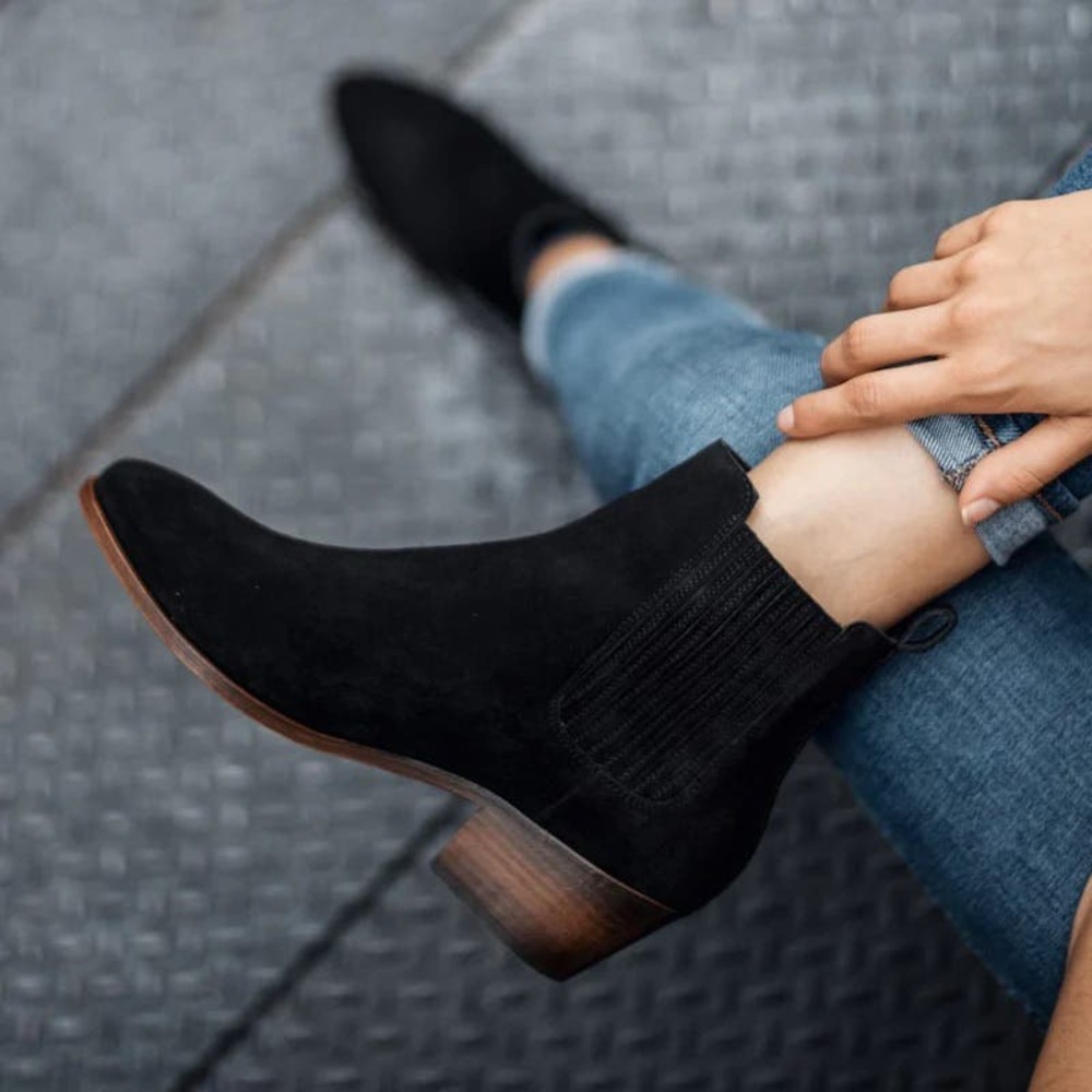 THURSDAY BOOT CO Black Suede Ankle Bootie 7